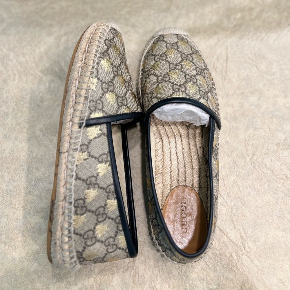 Gucci Bee Canvas Espadrilles